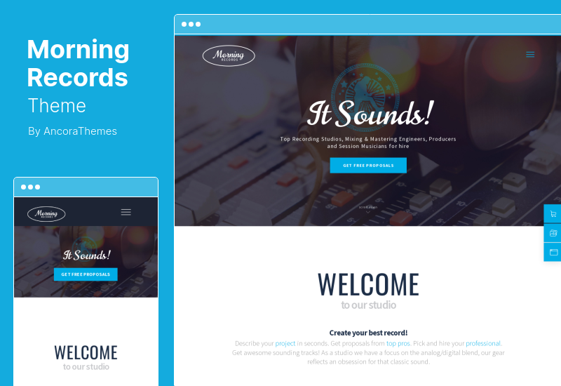 Morning Records Theme – Ein stilvolles Sound Electronic Studio WordPress Theme