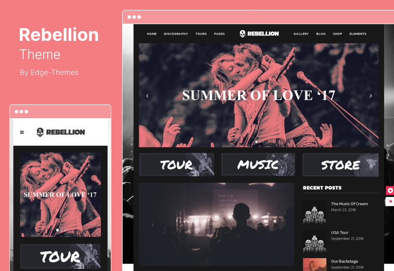 Rebellion Theme – WordPress-Theme für Musikbands und Plattenlabels