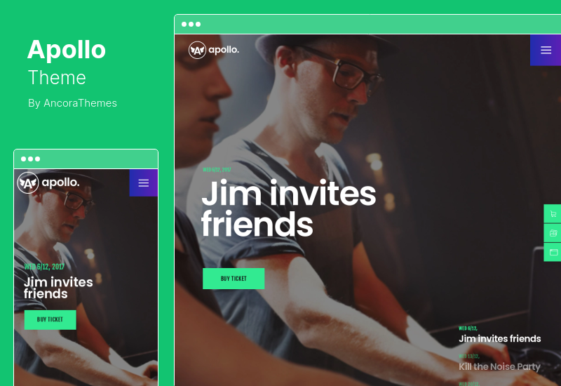 Apollo Theme - Nachtclub, DJ-Konzert & Musikveranstaltung WordPress Theme