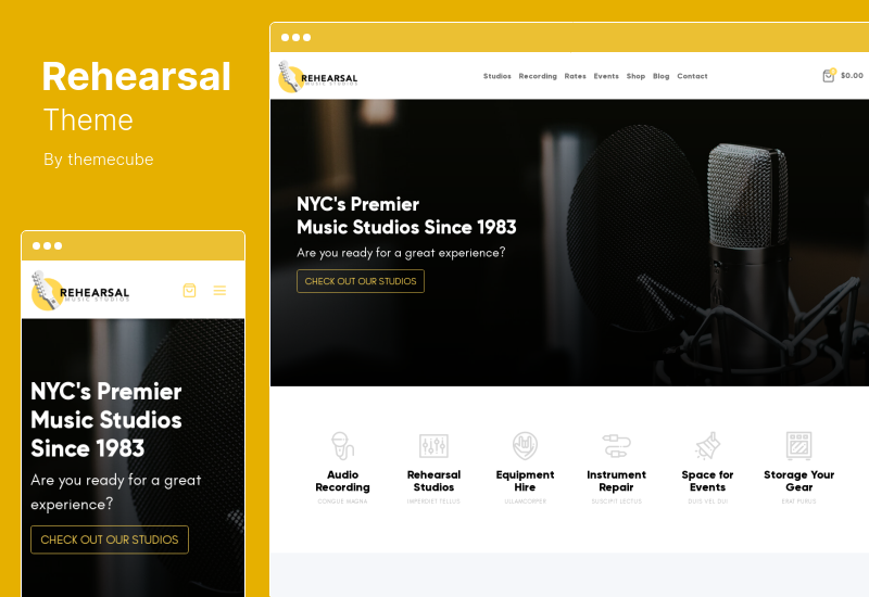 Probe-Thema - Music Studio WordPress Theme