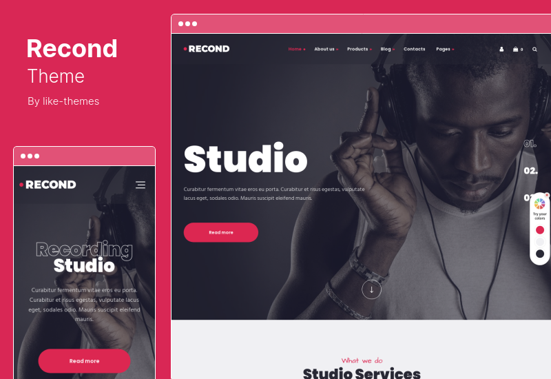 Recond Theme - Aufnahmestudio & Musikband WordPress Theme