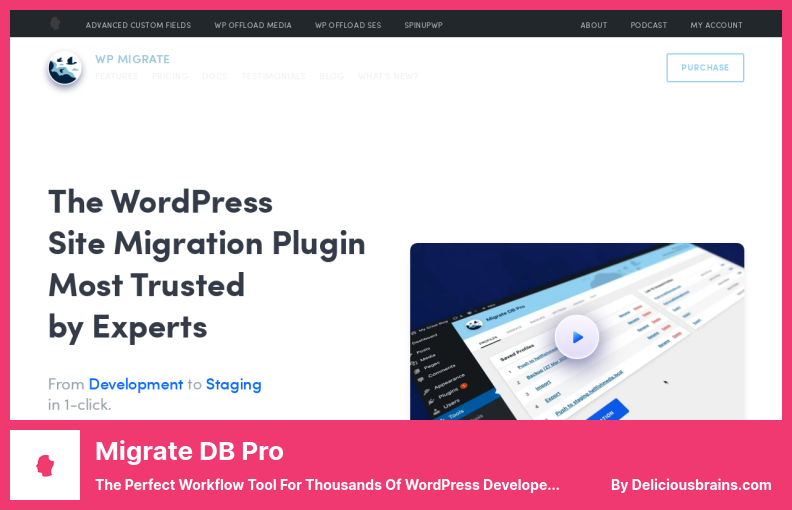 Migrate DB Pro Plugin - Alat Alur Kerja Sempurna Untuk Ribuan pengembang WordPress