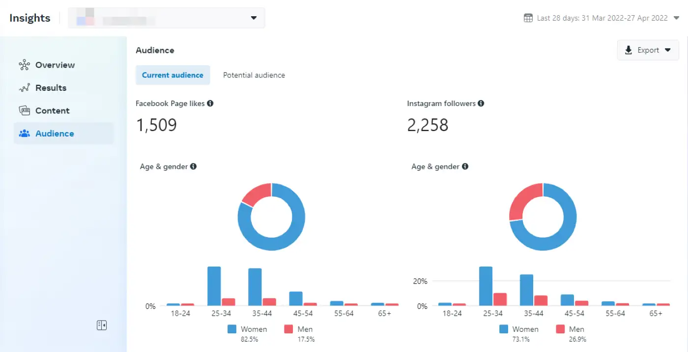 Visualizzazione dei dati demografici del pubblico in Facebook Insights per costruire la tua strategia di marketing dei contenuti digitali