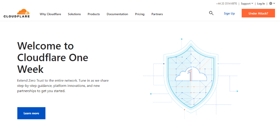 Cloudflareのホームページ