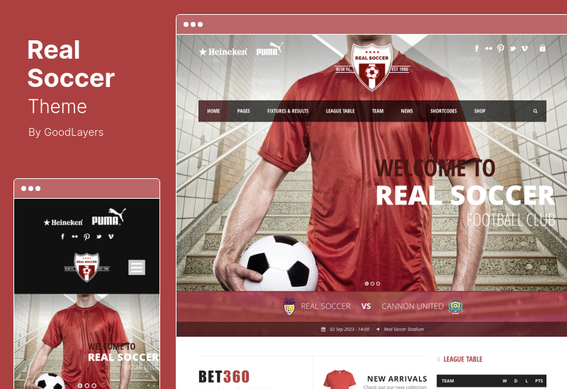 Real Soccer Theme - Тема WordPress для спортивных клубов