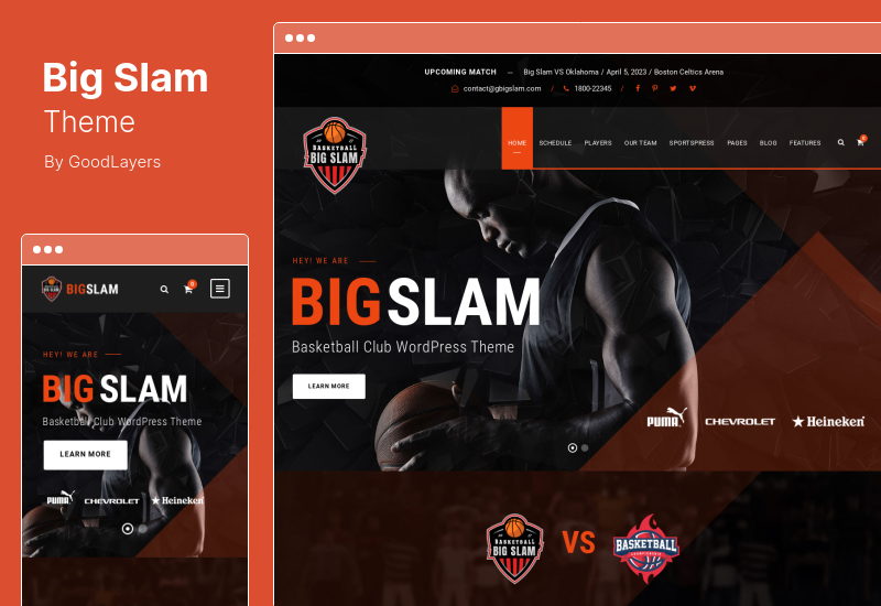 Tema Big Slam - Tema de WordPress para club deportivo