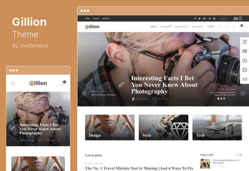 Gillion Theme - Tema AMP de WordPress para blog/revista y tienda multiconcepto