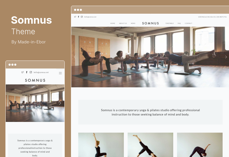 Somnus Teması - Yoga ve Fitness Stüdyosu WordPress Teması