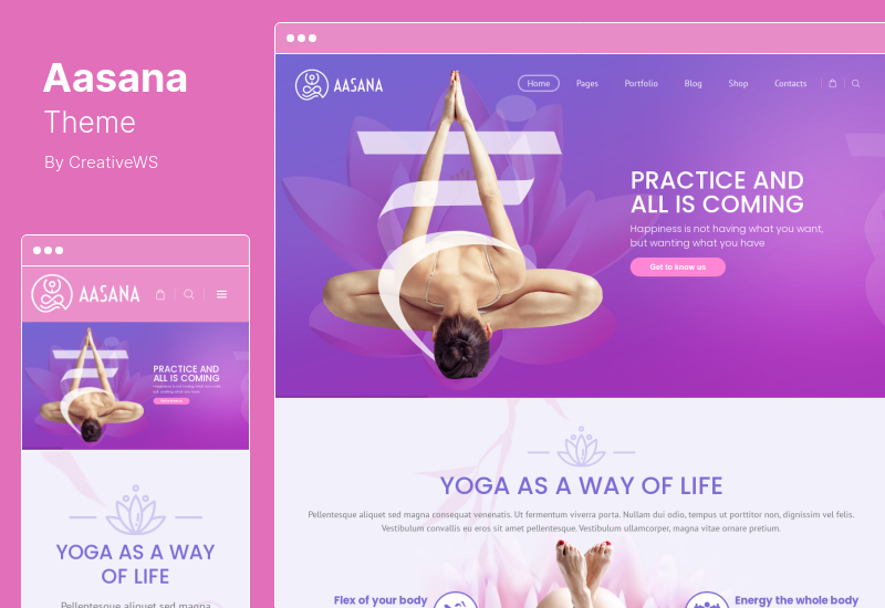 Aasana-Thema - Gesundheit und Yoga WordPress-Thema