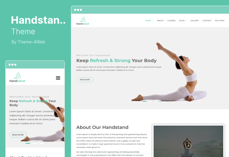 Motyw Handstand - Joga Motyw WordPress