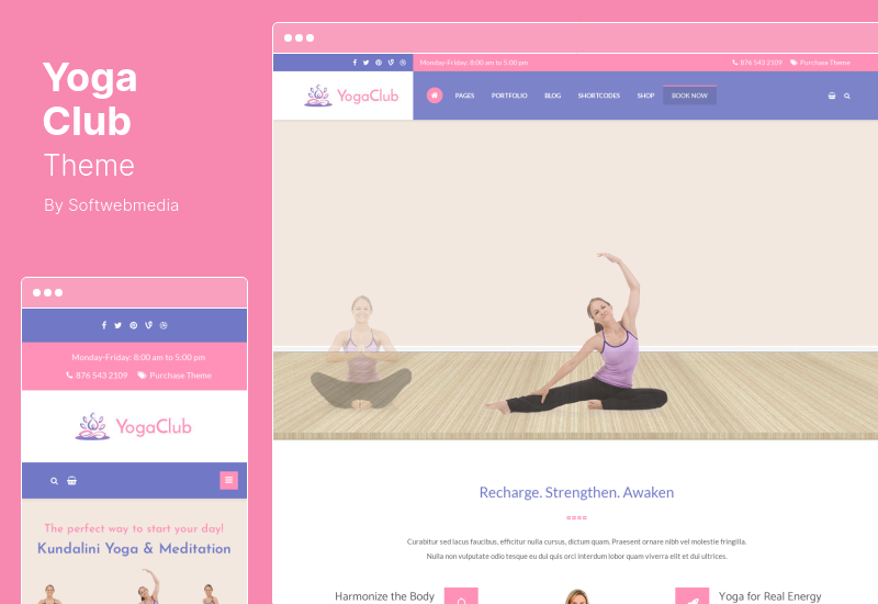 Yoga Club Theme - フィットネスとライフスタイルの WordPress テーマ