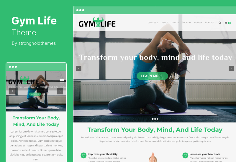 GymLife Teması - Spor Salonu, Yoga ve Fitness WordPress Teması