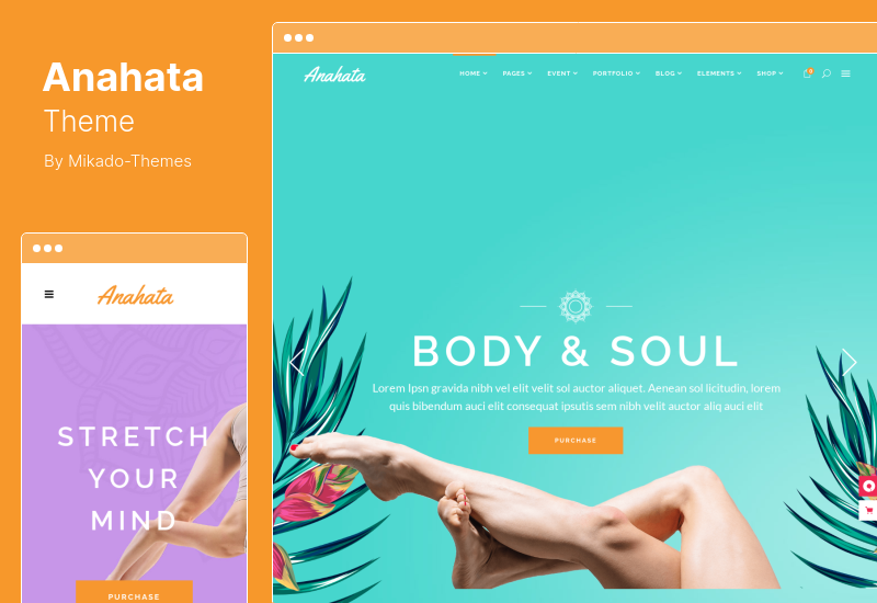 Motyw Anahata - Joga, fitness i styl życia Motyw WordPress