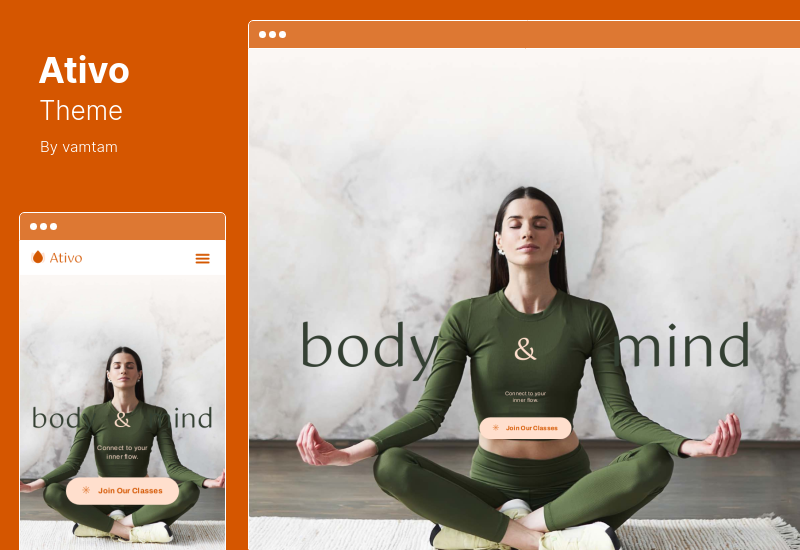 Ativo 테마 - Pilates Yoga WordPress 테마