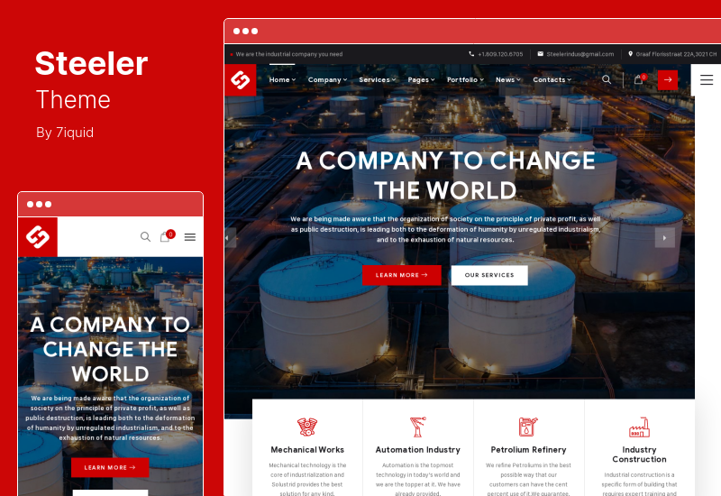 Steeler Theme – WordPress-Theme für Industrie und Fertigung