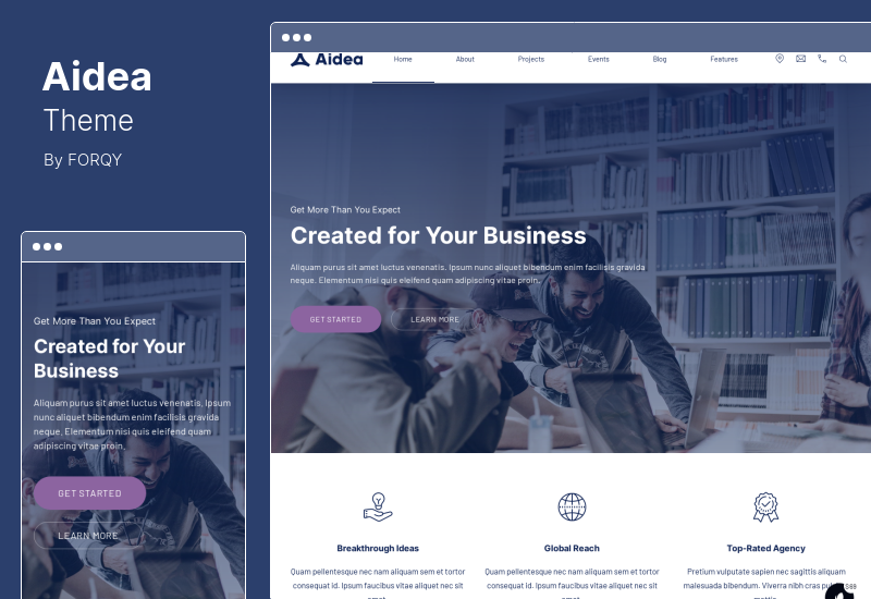 ธีม Aidea - ธีม WordPress ธุรกิจ