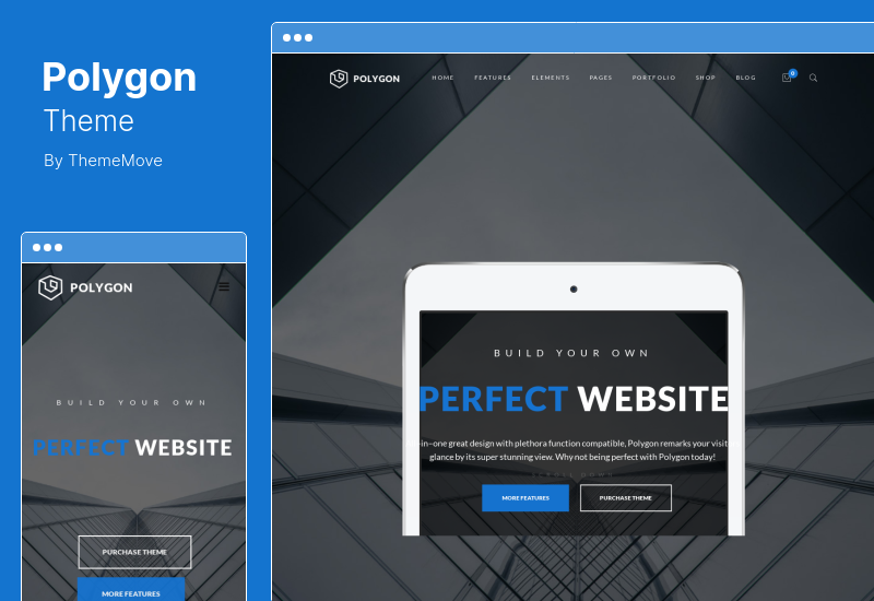 ธีมรูปหลายเหลี่ยม - Business Corporation & Agency WordPress Theme