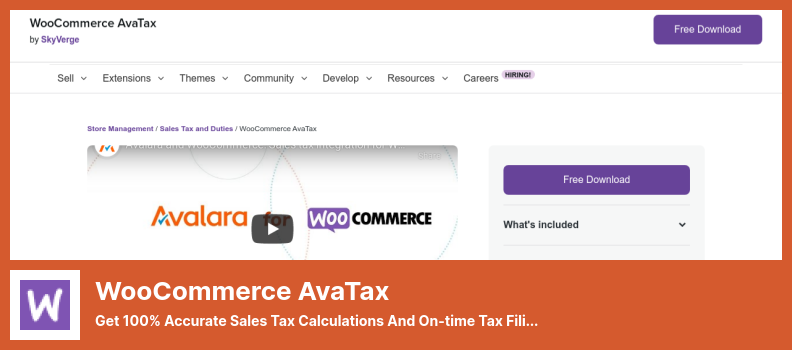 WooCommerce AvaTax 插件 - 获得 100% 准确的销售税计算和准时报税