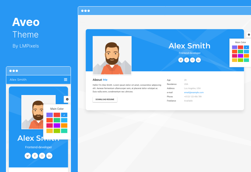 Tema Aveo - Tema WordPress CV/Lanjutkan