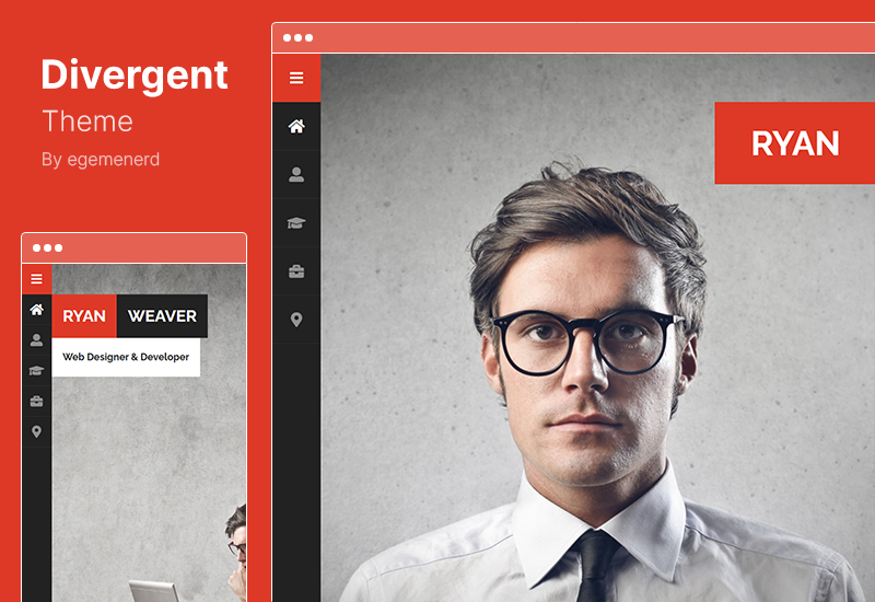 Divergent Theme - Personal vCard Resume WordPress Theme