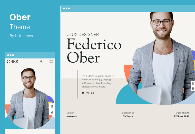 Tema Ober - CV Resume WordPress Theme