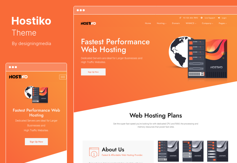 Hostiko Teması - WHMCS Hosting WordPress Teması