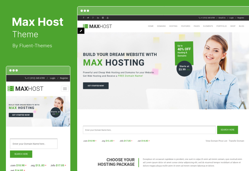 MaxHost Theme - Web Hosting, WHMCS y Corporate Business WordPress Theme