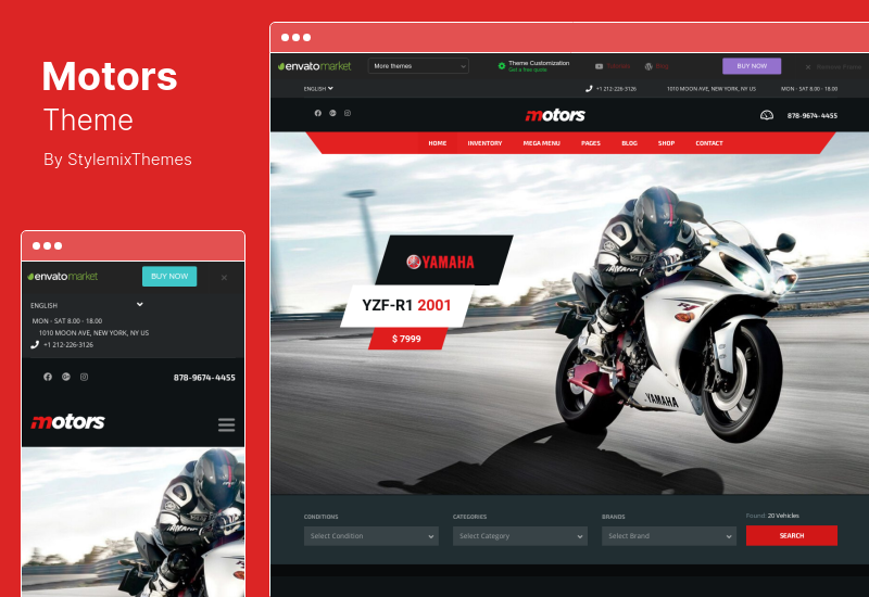 Motors Theme — тема WordPress для автомобильного дилера, проката и листинга