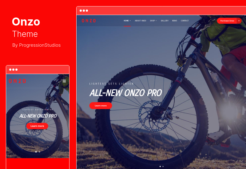 Tema Onzo - Tema WooCommerce de um único produto e loja de bicicletas