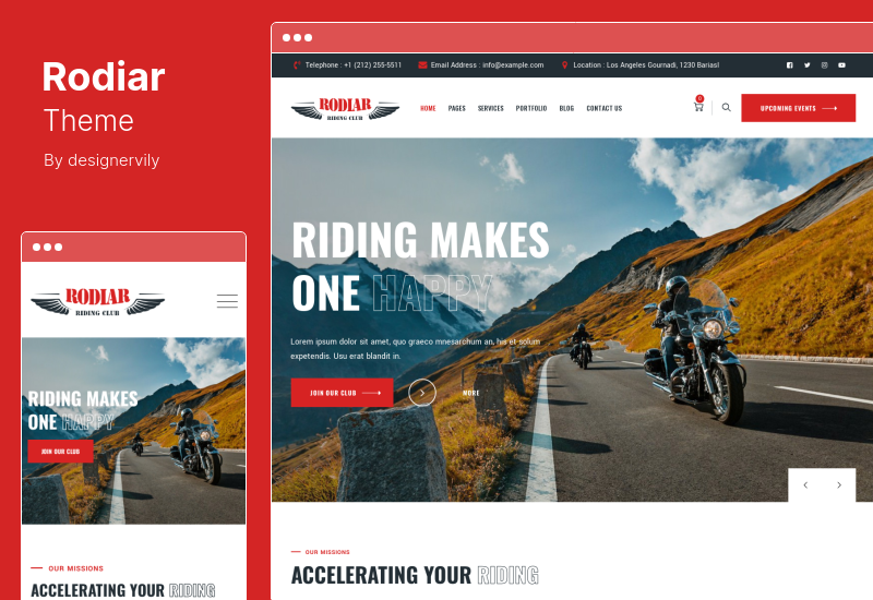 Rodiar Theme – Riders Club WordPress Theme