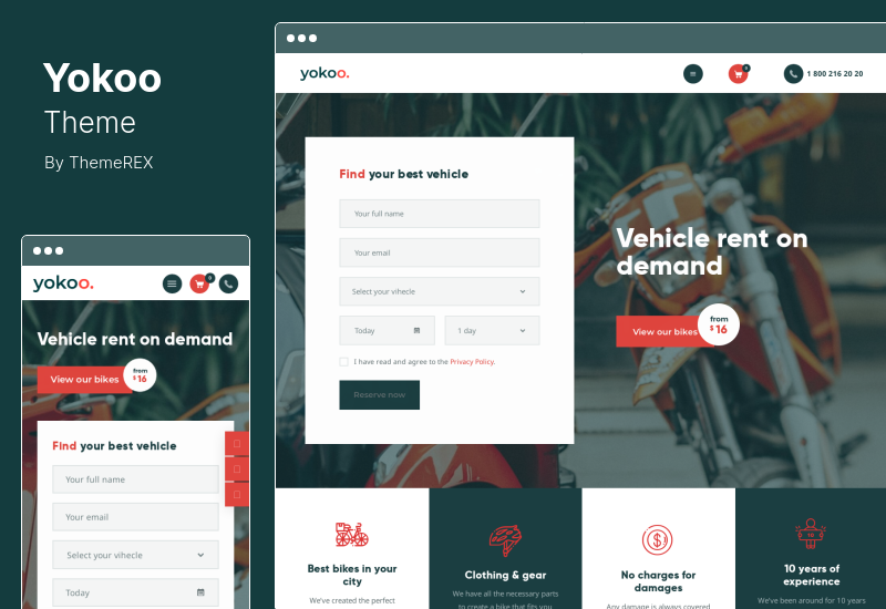 Yokoo Theme - Fahrradladen & Fahrradverleih WordPress Theme