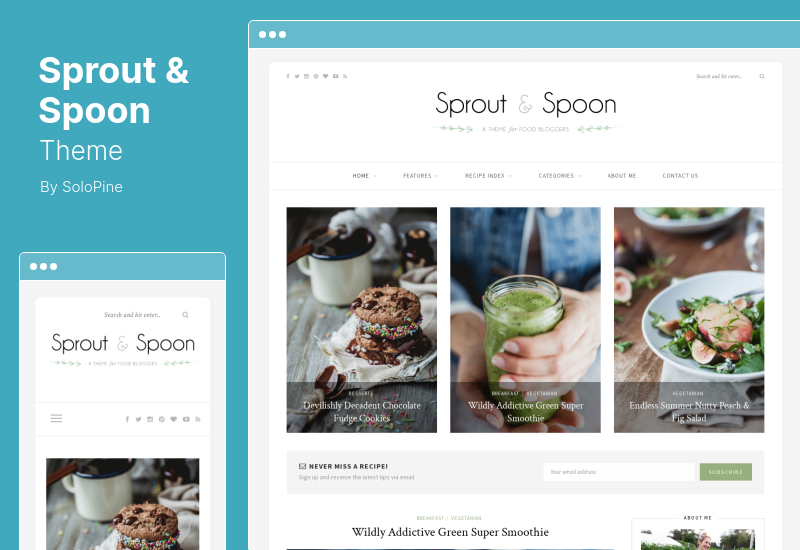 ธีม Sprout & Spoon - บล็อกอาหาร WordPress Theme