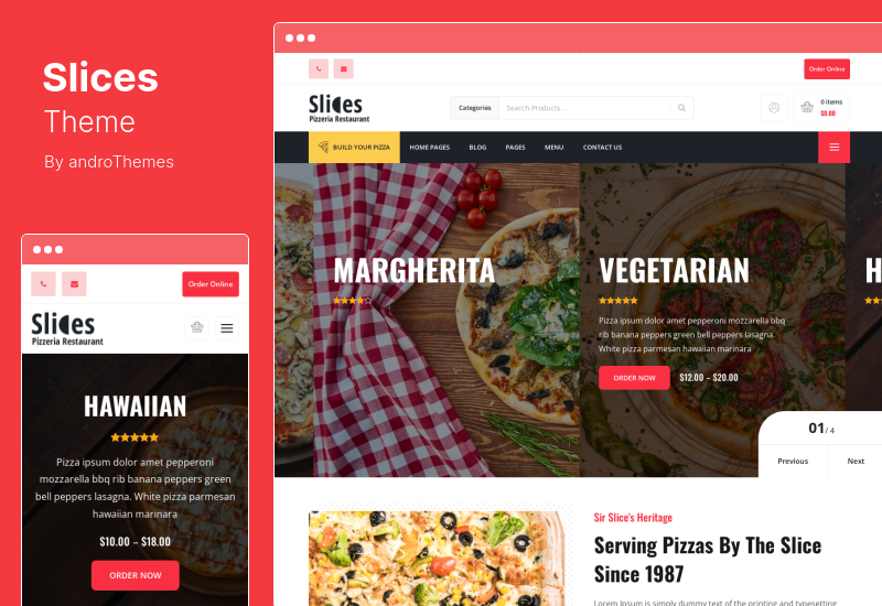 Slices-Thema - Pizza-Restaurant WordPress-Thema