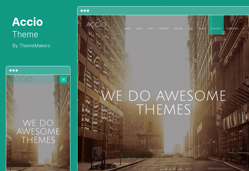 Accio Theme - 響應式 Onepage Parallax Agency WordPress 主題