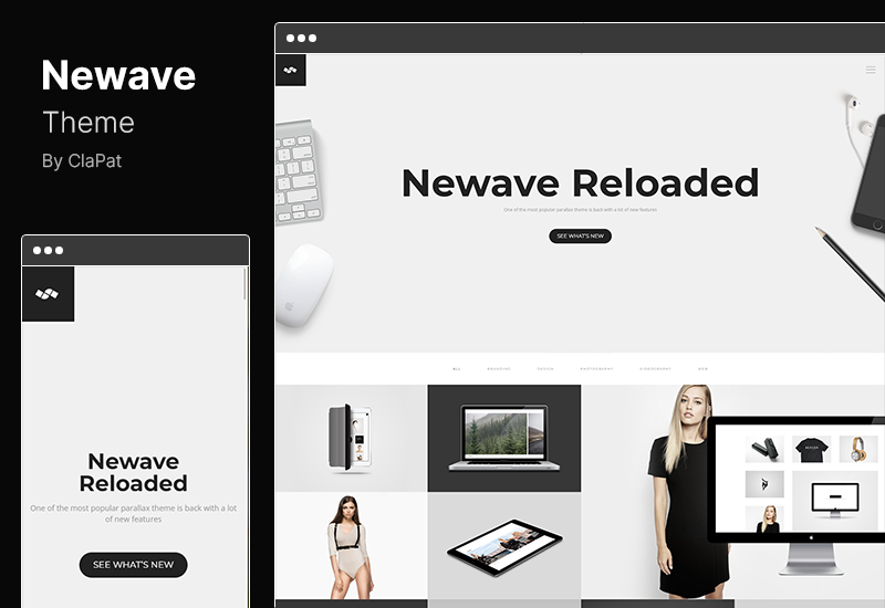 Newave Theme - Responsywny jednostronicowy motyw Parallax WordPress