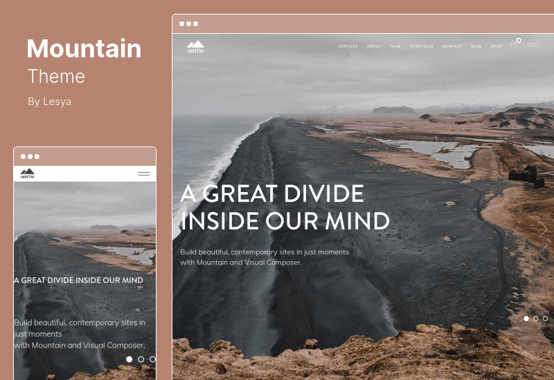 Tema de montaña - Tema de WordPress de One Page Parallax