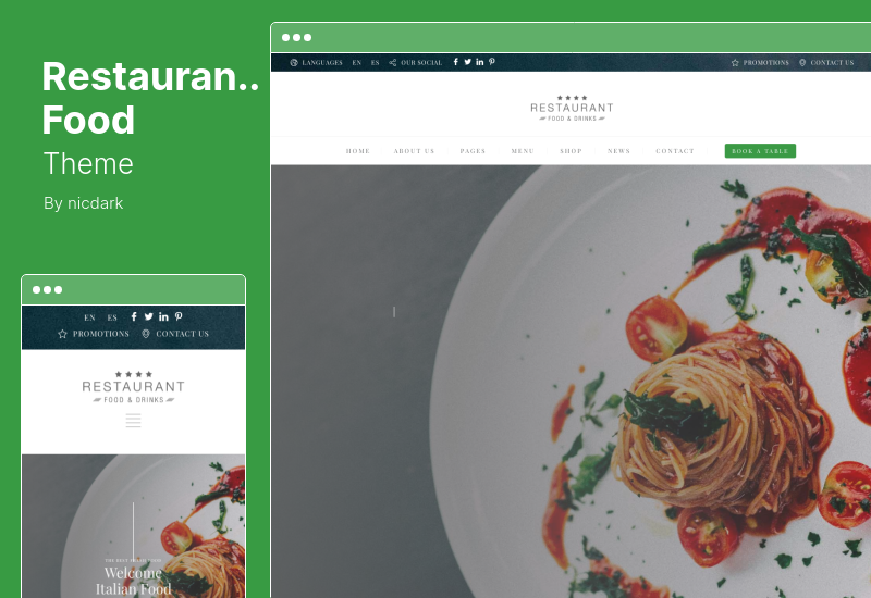 Tema de comida de restaurante - Tema WordPress de restaurante