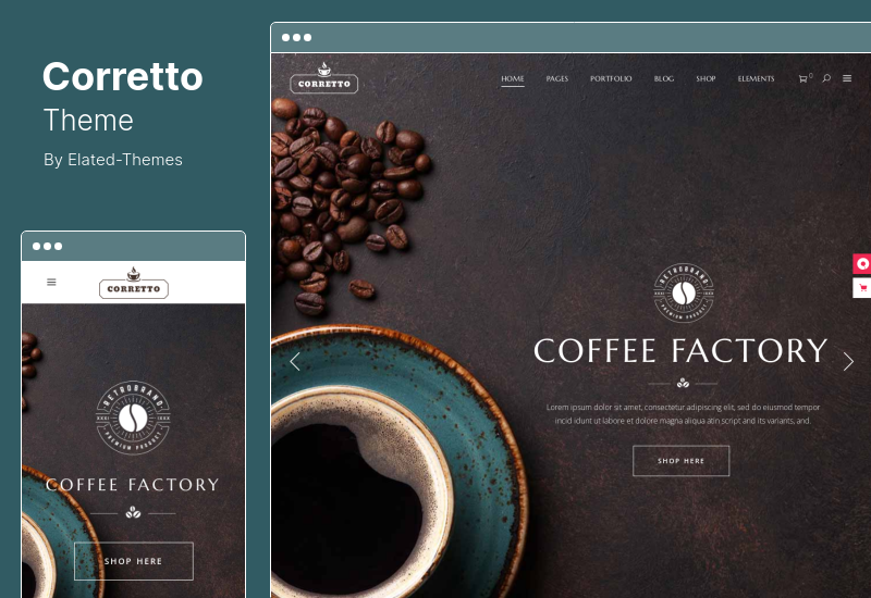 Corretto Theme - ร้านกาแฟและคาเฟ่ WordPress Theme