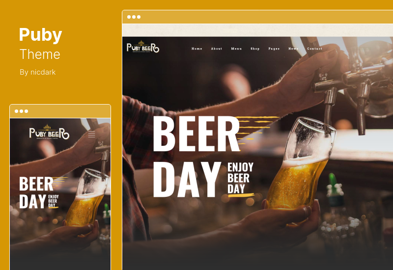 Puby Teması - Bira ve Bira Fabrikası WordPress Teması