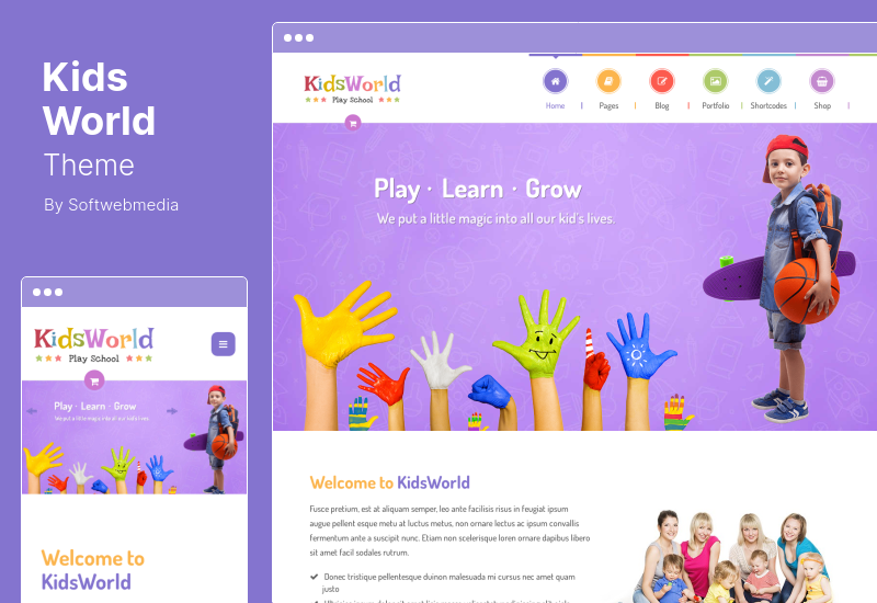 KidsWorld テーマ - 幼稚園と保育の WordPress テーマ