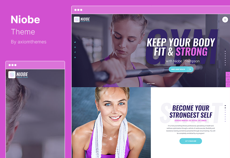 Niobe Theme - Tema WordPress Pelatih Nutrisi Pelatih Gym