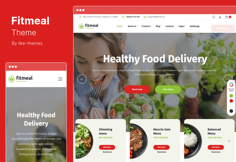 Thème Fitmeal - Thème WordPress pour la livraison d'aliments sains et la nutrition diététique