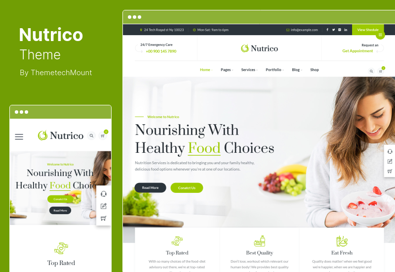 Nutrico Theme - Nutrition Health and Diet Consultancy WordPress テーマ