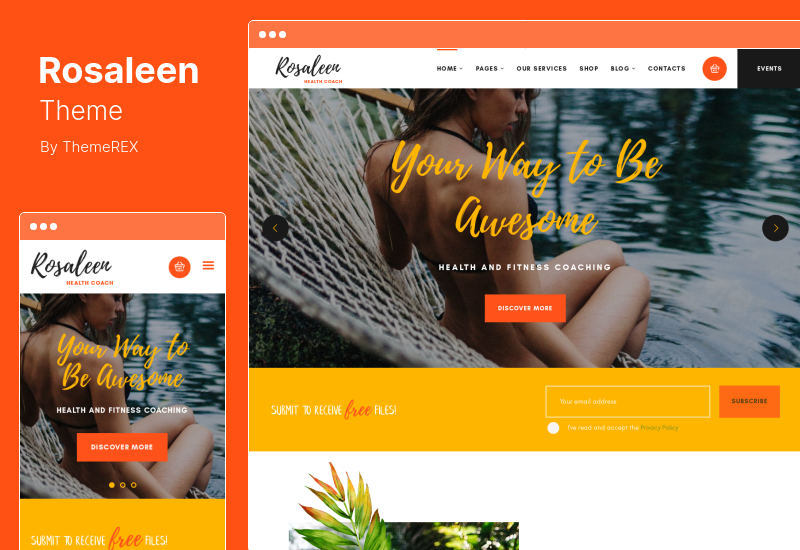 ธีม Rosaleen - โค้ชด้านสุขภาพ วิทยากร & แรงจูงใจ WordPress Theme