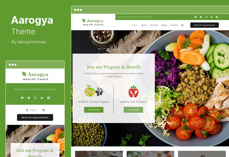 Tema Aarogya - Tema WordPress pentru dietetician