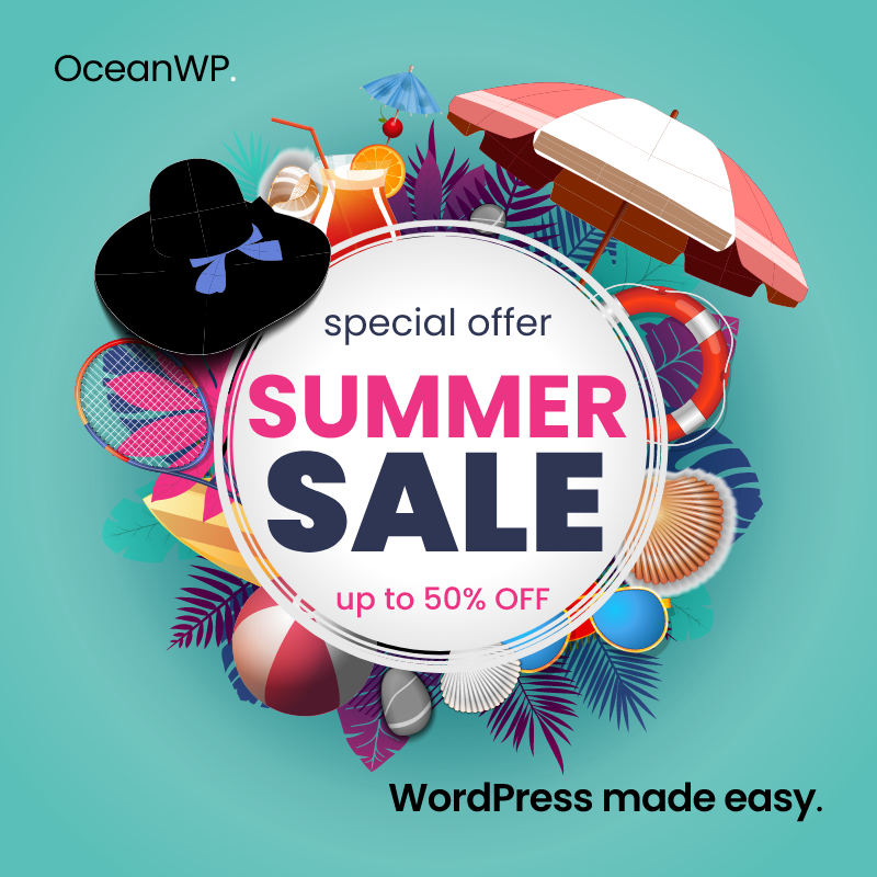 แบนเนอร์โปรโมชั่น OceanWP Summer Jam