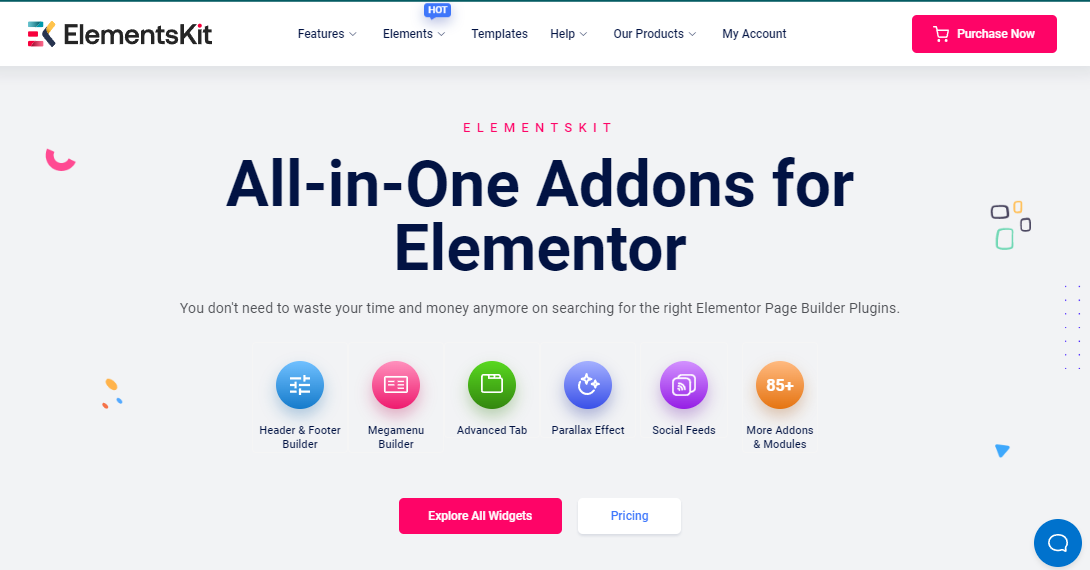 ElementsKit オールインワン アドオン for Elementor - WordPress で最高の Lottie アニメーション プラグイン