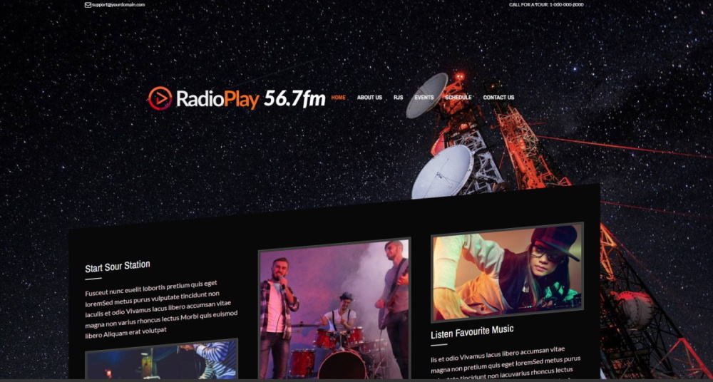 Site de demonstração do tema Music Play