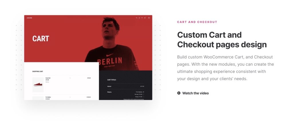 Mit diesem Theme sind benutzerdefinierte Checkout- und Warenkorbseiten-Designs möglich