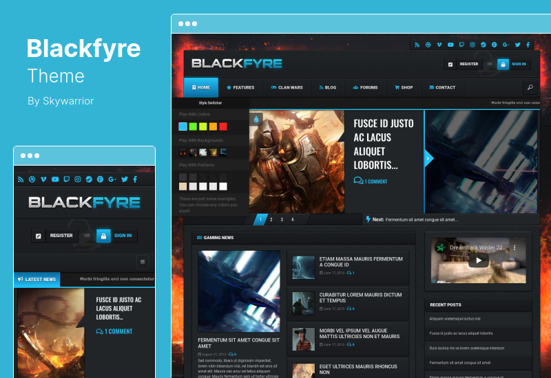 Thème Blackfyre - Créez votre propre thème WordPress pour la communauté de jeu